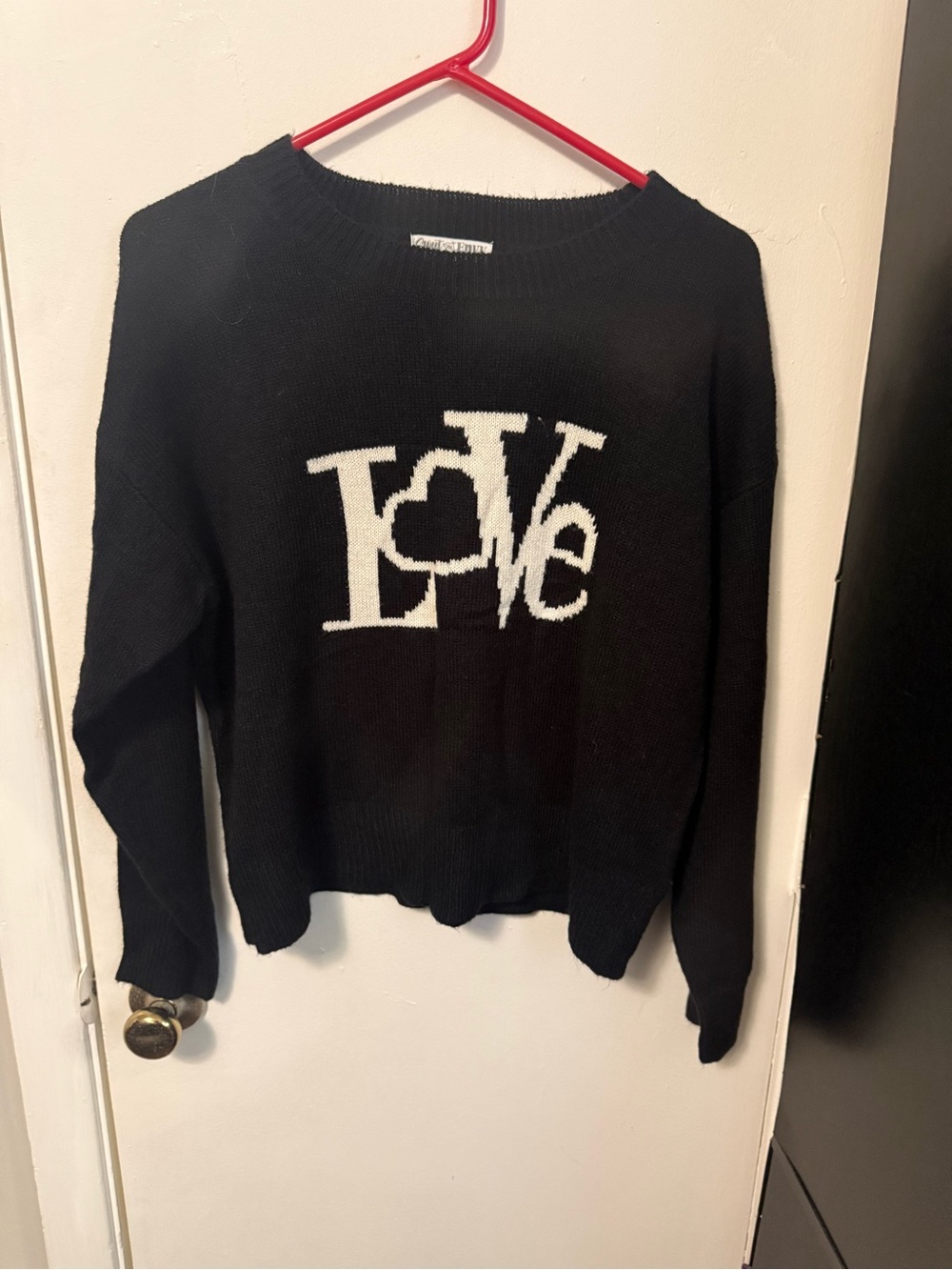 Love Black Crewneck Sweater with White LOVE Logo
